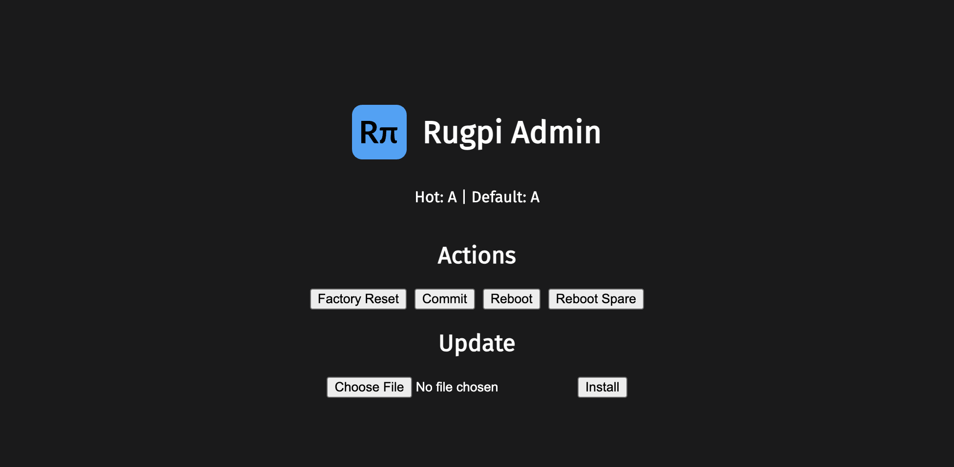 Rugpi Admin Screenshot